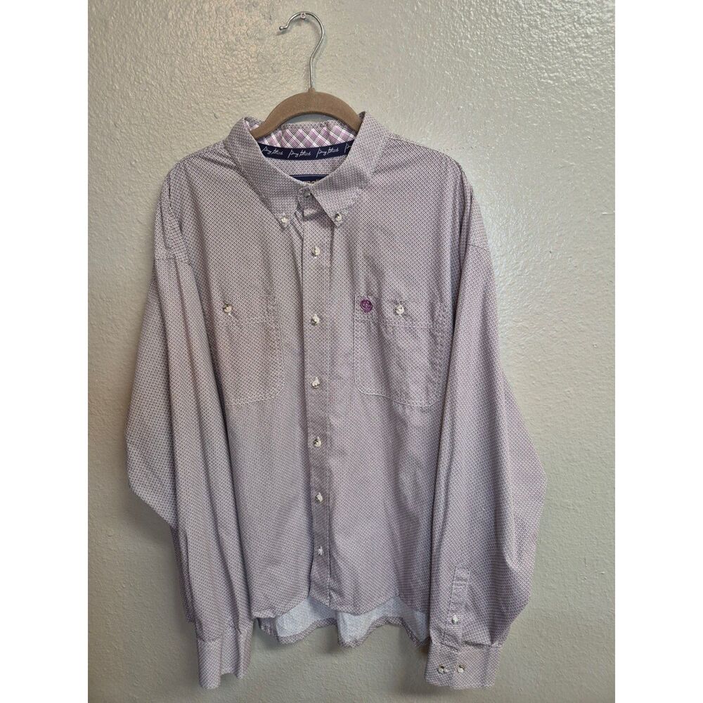 Wrangler George Strait Men's XXL Pink Western Button Shirt Cotton Long Sleeve